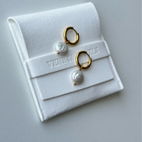 Iona Pearl Hoop Earrings | Gold