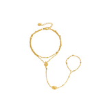 Zinnia hand chain| gold