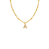 CZ Letter pendant necklace | Gold
