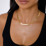 Onyx Herringbone Necklace | Gold