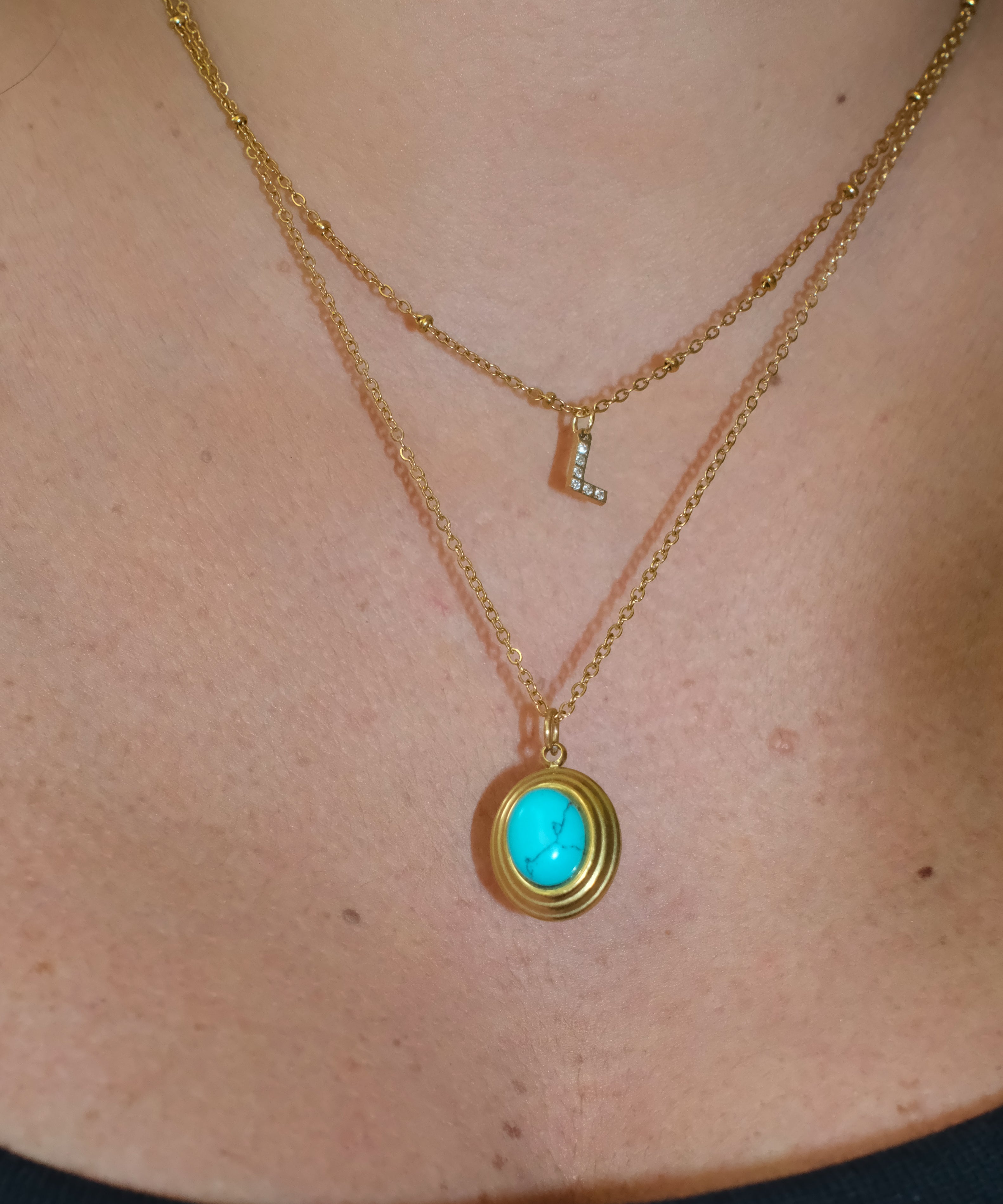 Ocean Pendant Necklace | Gold