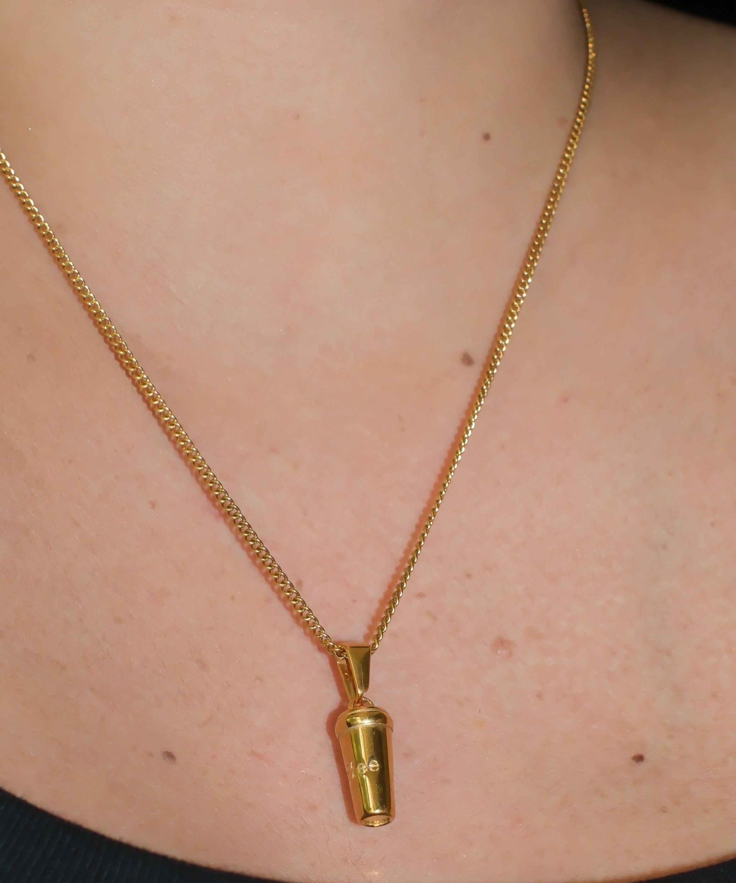 Coffee Pendant Necklace | Gold