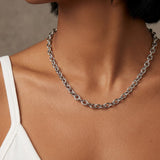Platinum Steel Link chain | Silver