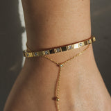 Sonnet Pave stone bangle | gold