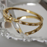Sonnet Pave stone bangle | gold