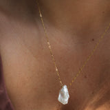 Keshi pearl necklace | gold