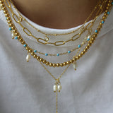 Color beaded chain | gold