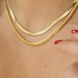 Onyx Herringbone Necklace | Gold