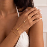 Zinnia hand chain| gold