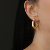DELIA HOOP EARRINGS| 18K GOLD PLATED