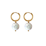 Iona Pearl Hoop Earrings | Gold