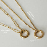 Rolo Chain Charm Necklace | Gold