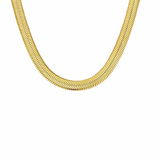 Onyx Herringbone Necklace | Gold