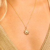 Sun Pendant Necklace | Gold